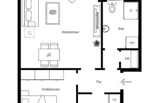 3-Zimmer-Wohnung im 1. OG mit WBS in Wesselburen