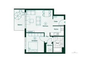 Stilvolle 2-Zimmer-Wohnung mit Balkon und Einbauk&uuml;che in Langen (Hessen) in Langen (Hessen)